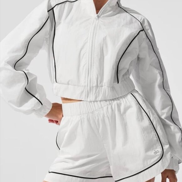 Alo Yoga Motivate Track Jacket & Shorts Set Size S - Picture 1 of 6